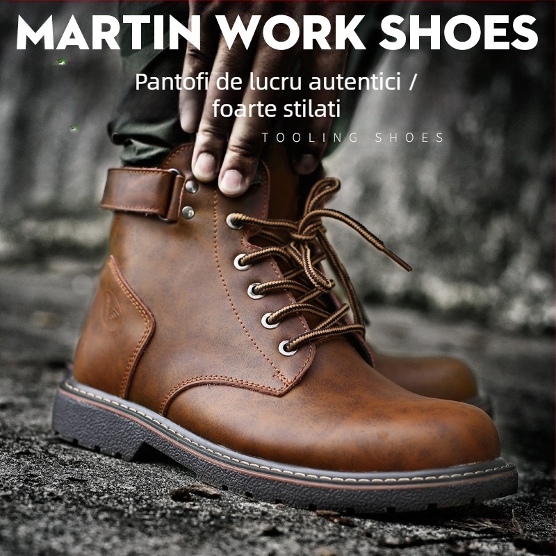 Cizme Martin pentru bărbați, căptușite cu fleece, noi, britanice, 2025, casual, de la mijlocul gamei, din piele, la modă, din bumbac, calde, pantofi la modă