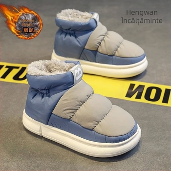 Cizme de zăpadă pentru bărbați, mari producători din Fujian, cizme de iarnă noi, căptușite cu fleece, din bumbac îngroșat, impermeabile, antiderapante, protecție pentru pâine