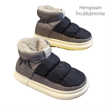 Cizme de zăpadă pentru bărbați, mari producători din Fujian, cizme de iarnă noi, căptușite cu fleece, din bumbac îngroșat, impermeabile, antiderapante, protecție pentru pâine