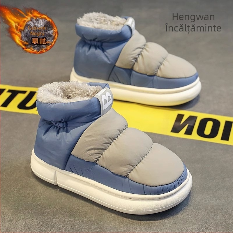 Cizme de zăpadă pentru bărbați, mari producători din Fujian, cizme de iarnă noi, căptușite cu fleece, din bumbac îngroșat, impermeabile, antiderapante, protecție pentru pâine