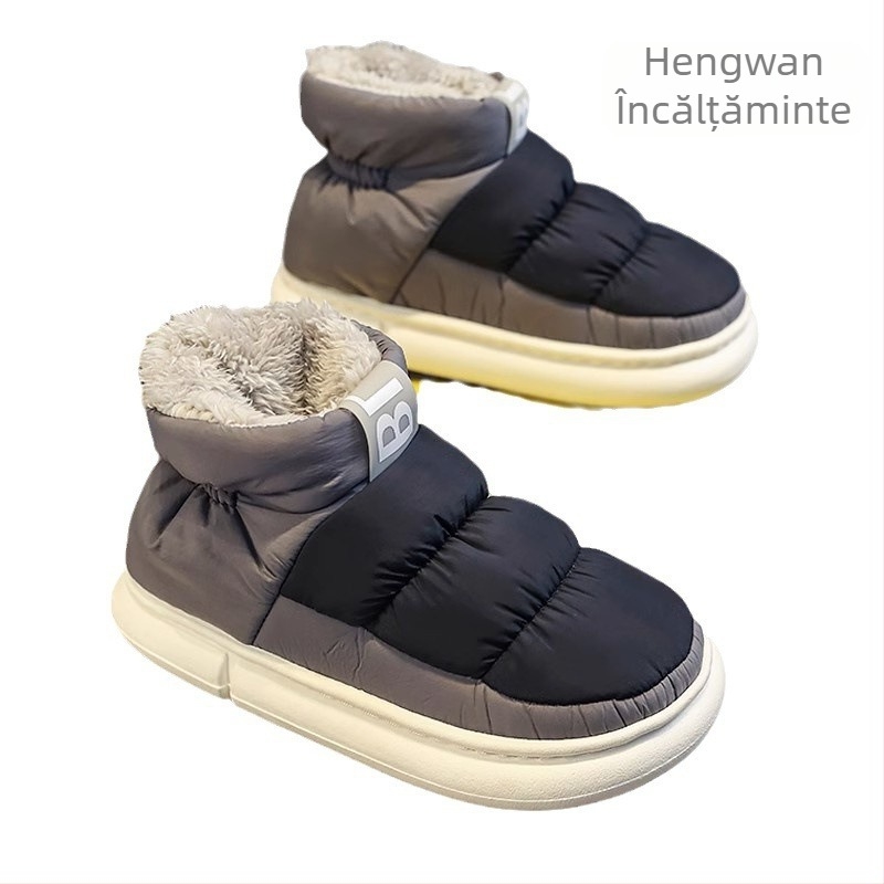 Cizme de zăpadă pentru bărbați, mari producători din Fujian, cizme de iarnă noi, căptușite cu fleece, din bumbac îngroșat, impermeabile, antiderapante, protecție pentru pâine