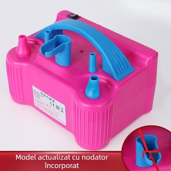 2025 nou umflator electric pentru baloane cu strat dublu, mașină de suflat baloane, pompă de aer, umflator automat cu gaură dublă, vezi detalii