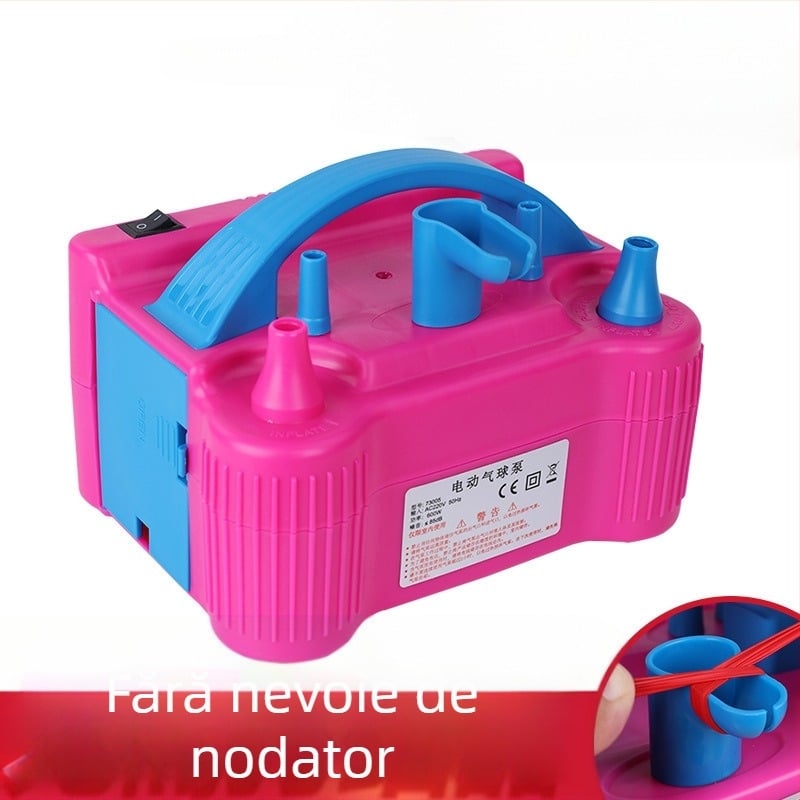 2025 nou umflator electric pentru baloane cu strat dublu, mașină de suflat baloane, pompă de aer, umflator automat cu gaură dublă, vezi detalii