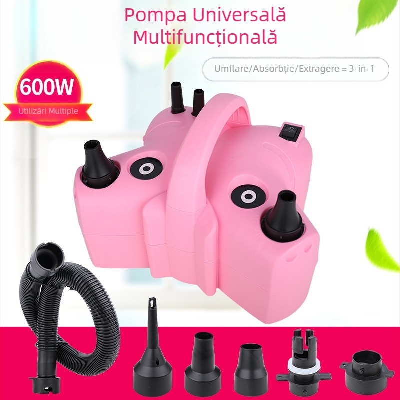 2025 nou umflator electric pentru baloane cu strat dublu, mașină de suflat baloane, pompă de aer, umflator automat cu gaură dublă, vezi detalii