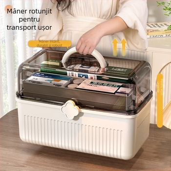 Cutie de medicamente pentru casă, cutie mare de depozitare a medicamentelor, cutie de medicamente de mare capacitate pentru uz casnic, cutie de medicamente pentru urgențe medicale, clasificare a medicamentelor, cutie de medicamente