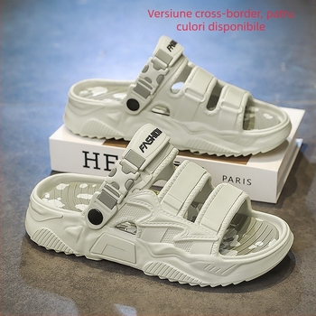 Pantofi de plajă cu platformă și pantofi sport pentru bărbați, pantofi de vară cu platformă și pantofi de plajă, cu aspect de cocos și pantofi de baie