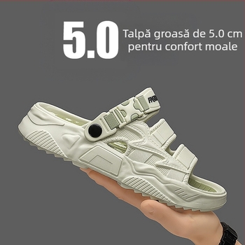 Pantofi de plajă cu platformă și pantofi sport pentru bărbați, pantofi de vară cu platformă și pantofi de plajă, cu aspect de cocos și pantofi de baie