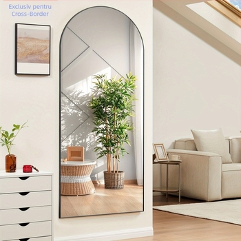 Oglindă arcuită pe toată lungimea, 64 x 21/59 x 16, cu suport, transversală