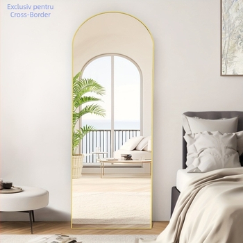 Oglindă arcuită pe toată lungimea, 64 x 21/59 x 16, cu suport, transversală