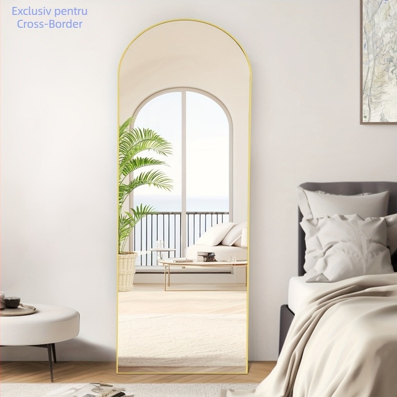 Oglindă arcuită pe toată lungimea, 64 x 21/59 x 16, cu suport, transversală