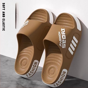 Papuci de casă de vară pentru bărbați, model nou în stil coreean, talpă groasă antiderapantă pentru interior, ușori pentru adolescenți, pentru a fi purtați afară și în baie