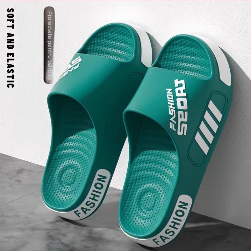 Papuci de casă de vară pentru bărbați, model nou în stil coreean, talpă groasă antiderapantă pentru interior, ușori pentru adolescenți, pentru a fi purtați afară și în baie