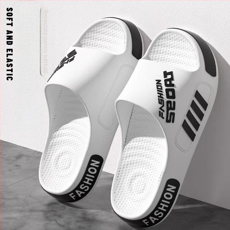 Papuci de casă de vară pentru bărbați, model nou în stil coreean, talpă groasă antiderapantă pentru interior, ușori pentru adolescenți, pentru a fi purtați afară și în baie