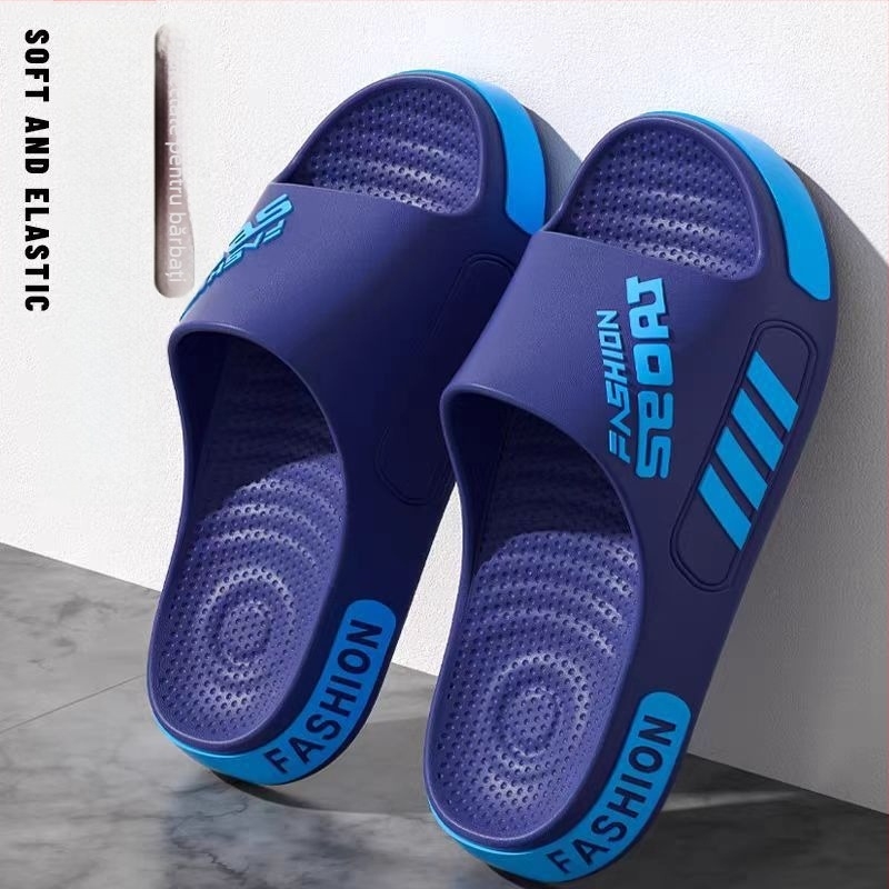 Papuci de casă de vară pentru bărbați, model nou în stil coreean, talpă groasă antiderapantă pentru interior, ușori pentru adolescenți, pentru a fi purtați afară și în baie