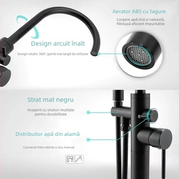 Robinet pentru cadă de podea, coloană de cupru, robinet pentru cadă, hotel, acasă, cald și rece, control automat, fabrică, en-gros