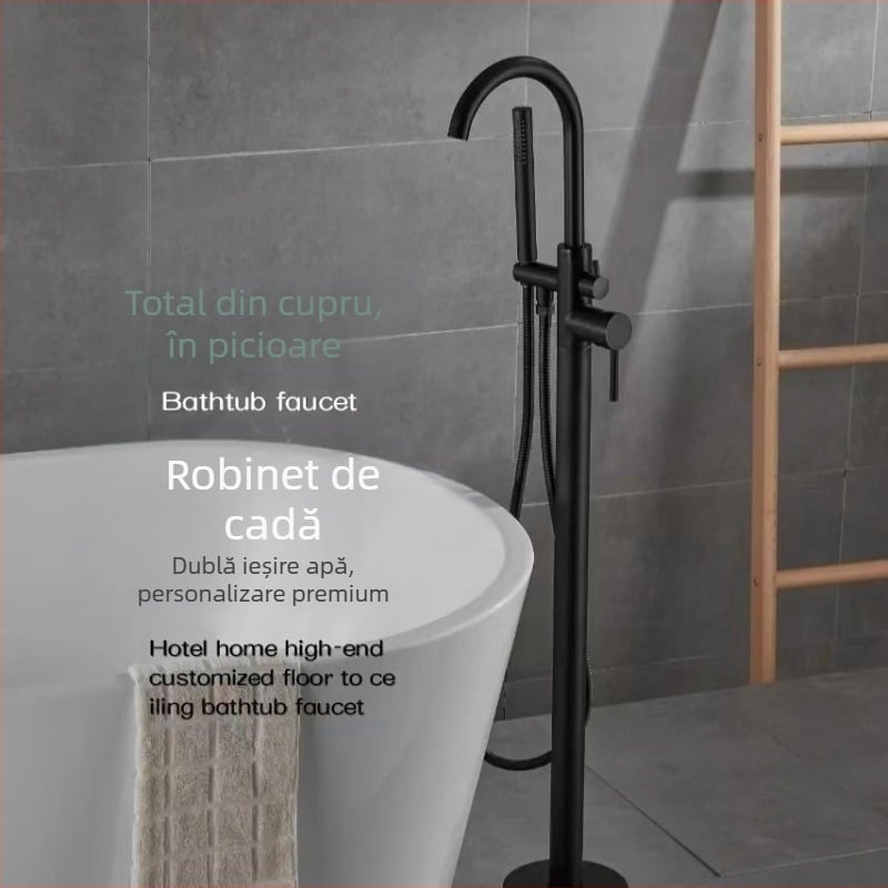 Robinet pentru cadă de podea, coloană de cupru, robinet pentru cadă, hotel, acasă, cald și rece, control automat, fabrică, en-gros