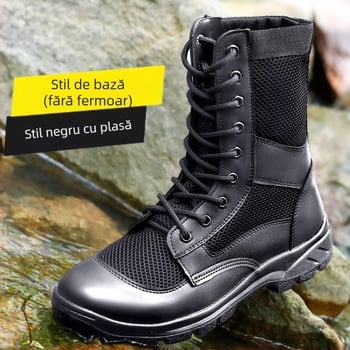 Cizme de vară cu fermoar din plasă, cizme de luptă pentru bărbați, ultra ușoare, respirabile, pentru scule, Martin, cizme în aer liber, pantofi de securitate de înaltă calitate, pantofi de serviciu