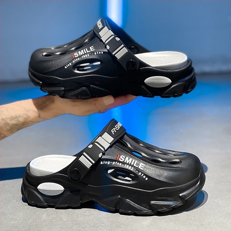 Saboți pentru bărbați, vara 2025, papuci de plajă pentru exterior, versatile, cu talpă groasă, antiderapanți, cu dublă utilizare, Dropshipping