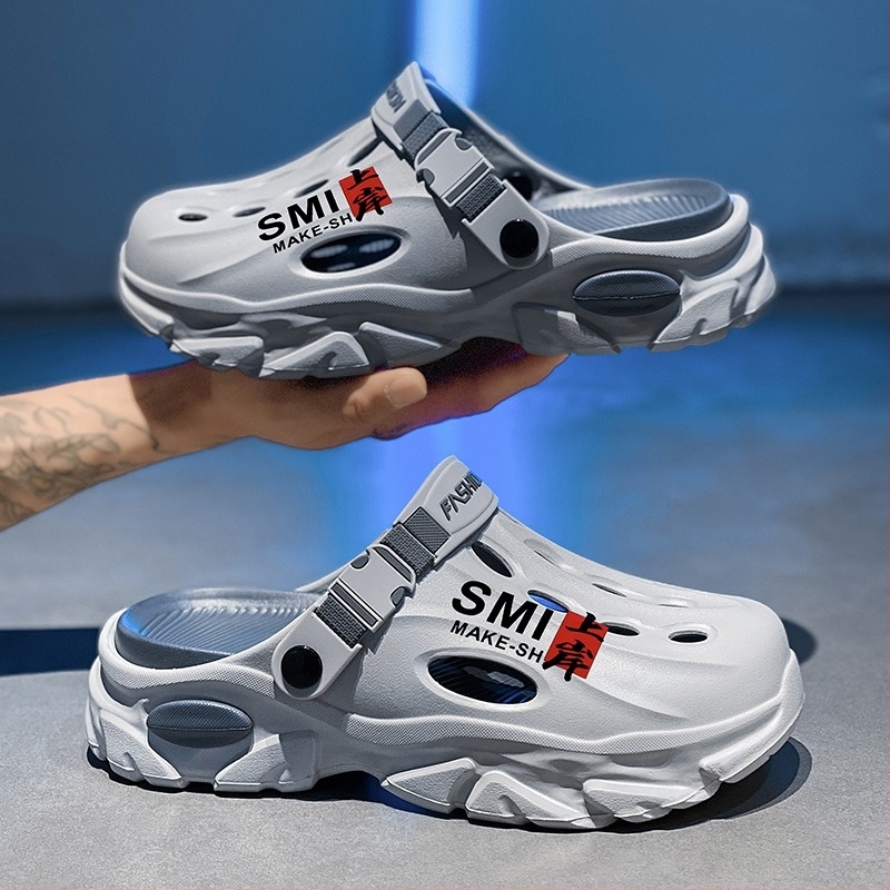 Saboți pentru bărbați, vara 2025, papuci de plajă pentru exterior, versatile, cu talpă groasă, antiderapanți, cu dublă utilizare, Dropshipping