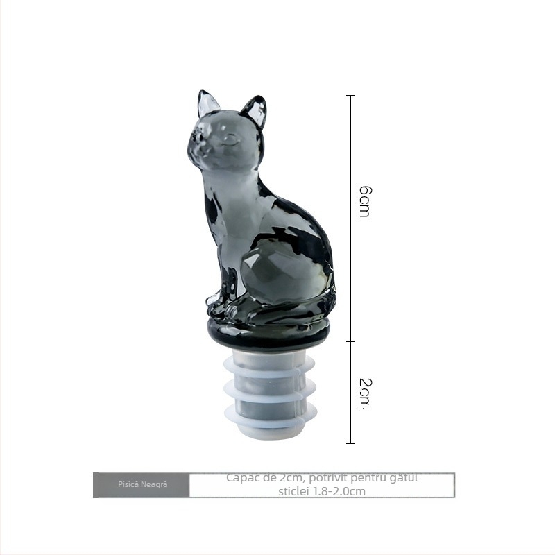 Original exportat în Japonia, pisică francă, animal, dop de sticlă de vin creativ, casă, vin spumant drăguț, sigilat, pisică de vin