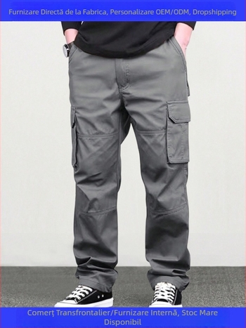 Pantaloni casual transfrontalieri europeni și americani, pantaloni cargo pentru bărbați, primăvară și toamnă, marcă de modă americană, vrac, stradă, pantaloni lungi drepți, 8686
