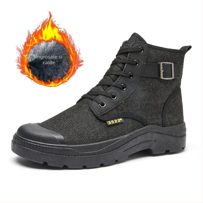 3522 Pantofi sport de drumeție în aer liber, pantofi sport casual, pantofi de călătorie, rezistenți la murdărie, pantofi de asigurare a muncii, pantofi respirabili din pânză, căptușiți cu fleece, caldi