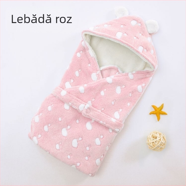 Pătură pentru bebeluși de iarnă îngroșată, sac de dormit pentru nou-născuți, pătură caldă de toamnă și de iarnă, produse super moi pentru nou-născuți