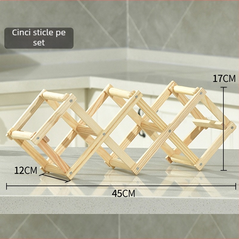 Suport de vin din lemn, suport de vin din lemn de pin, ornamente creative pliabile pentru suport de vin din lemn, ornamente pentru mai multe sticle