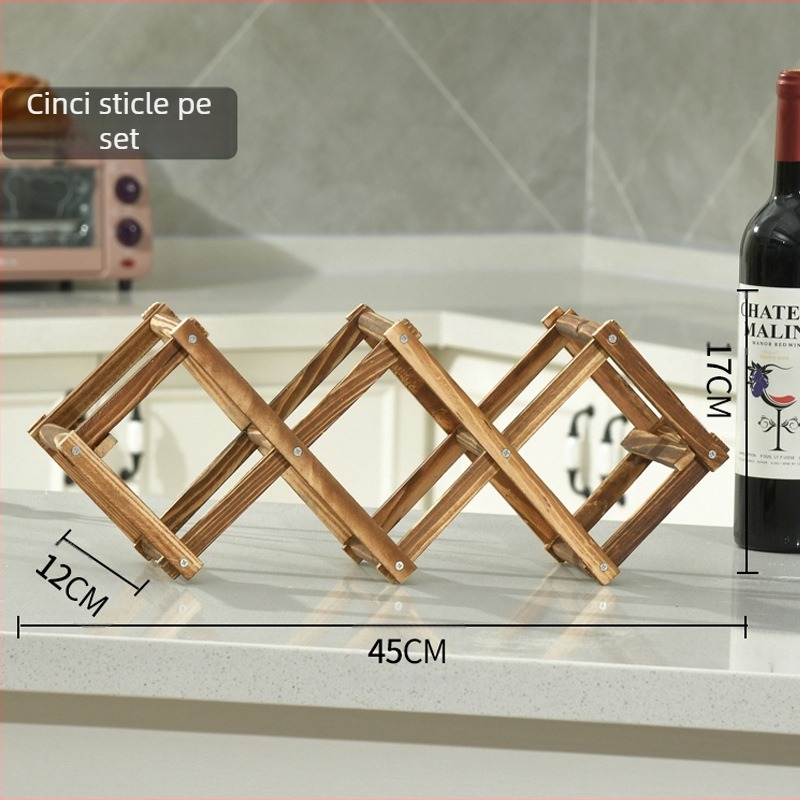 Suport de vin din lemn, suport de vin din lemn de pin, ornamente creative pliabile pentru suport de vin din lemn, ornamente pentru mai multe sticle