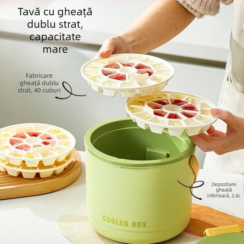Găleată de conservare a căldurii blocului de gheață, presă în aer liber, găleată de conservare a recelui blocului de gheață pentru camping, găleată portabilă de conservare a recelui blocului de gheață