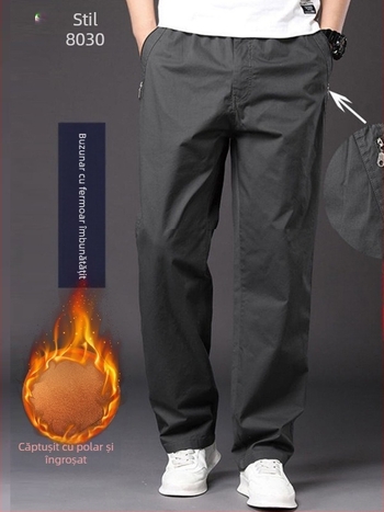 Salopetă bărbați căptușită cu fleece îngroșată toamna și iarna, pantaloni scurți, stil casual, stil de iarnă, stil de iarnă, stil de iarnă