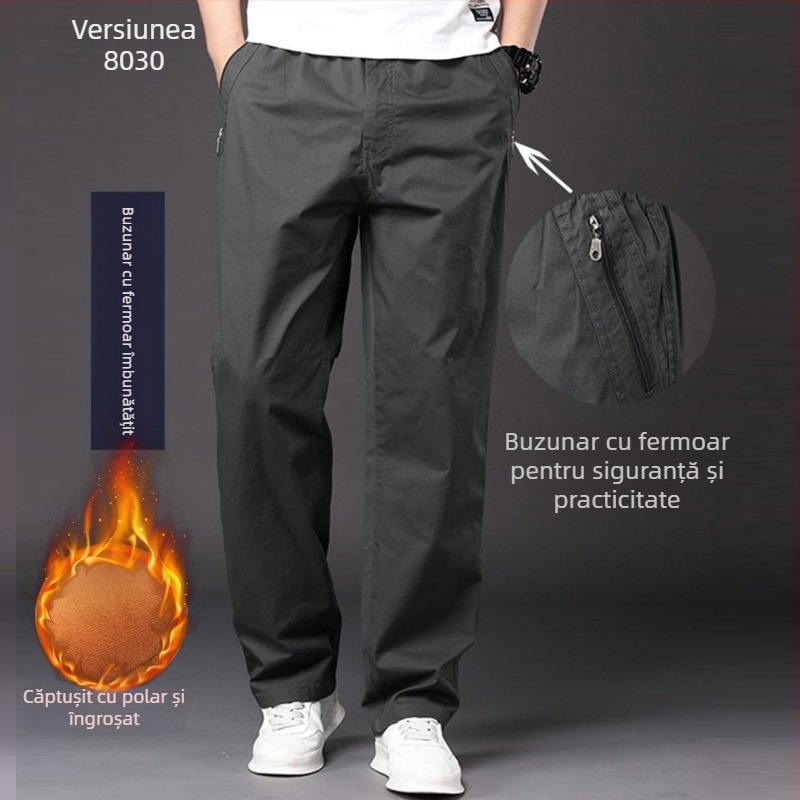 Salopetă bărbați căptușită cu fleece îngroșată toamna și iarna, pantaloni scurți, stil casual, stil de iarnă, stil de iarnă, stil de iarnă