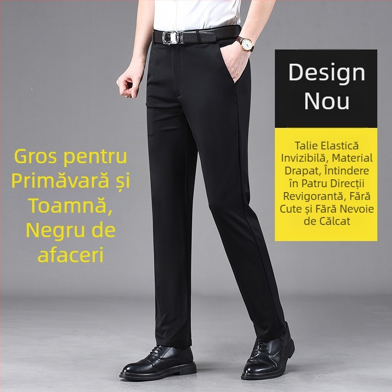 Transfrontalieră o generație de pantaloni casual pentru bărbați, drepți, pentru bărbați, patru sezoane, pantaloni lungi, lejeri, fără călcare, pantaloni de costum elastici