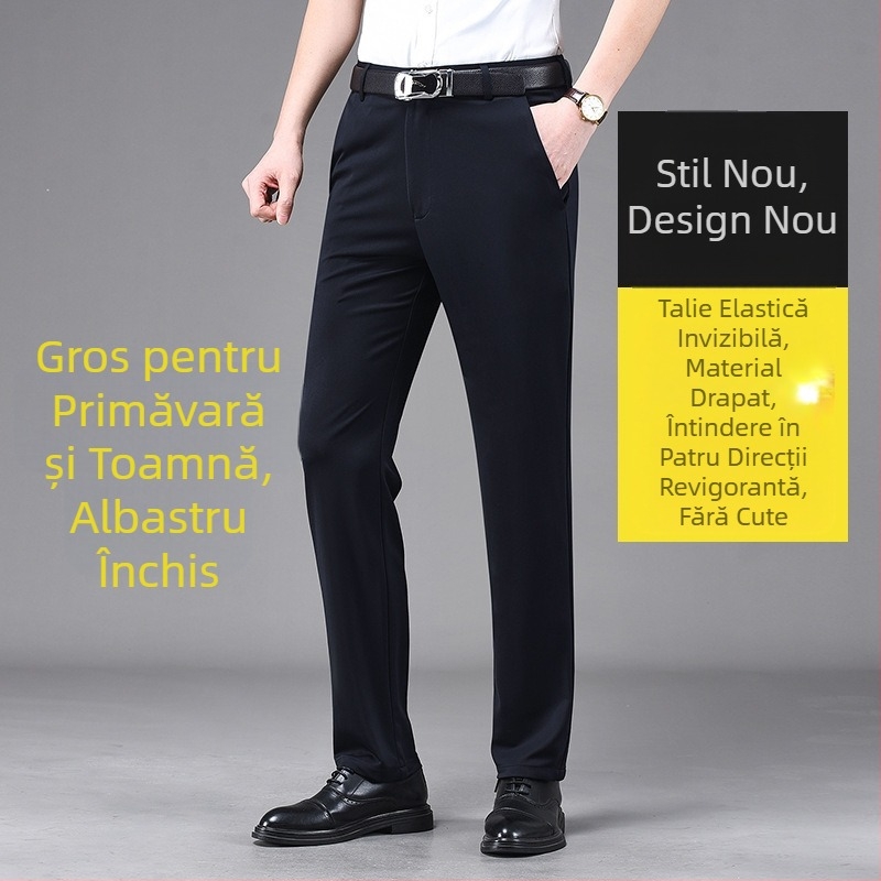 Transfrontalieră o generație de pantaloni casual pentru bărbați, drepți, pentru bărbați, patru sezoane, pantaloni lungi, lejeri, fără călcare, pantaloni de costum elastici