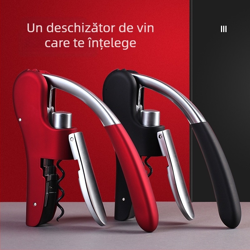Deschizător de sticle de vin roșu, deschizător de vin roșu de uz casnic, set multifuncțional creativ, deschizător de vin, tip presă de sticle