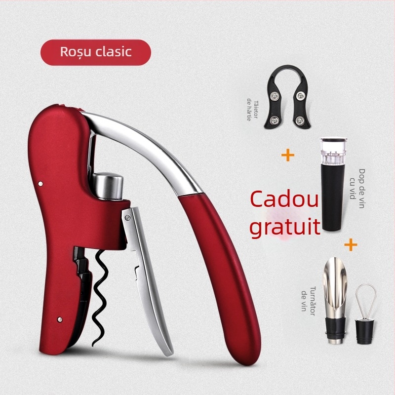 Deschizător de sticle de vin roșu, deschizător de vin roșu de uz casnic, set multifuncțional creativ, deschizător de vin, tip presă de sticle