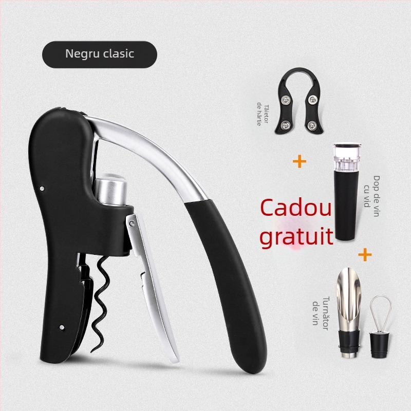 Deschizător de sticle de vin roșu, deschizător de vin roșu de uz casnic, set multifuncțional creativ, deschizător de vin, tip presă de sticle