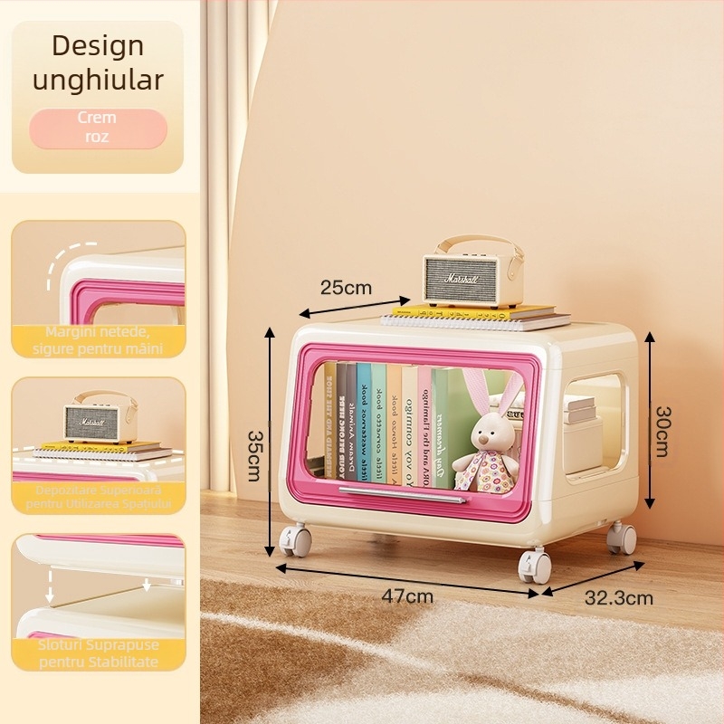 Desene animate de uz casnic pentru copii jucării depozitare dulap dulap carte depozitare raft mare capacitate plastic multifuncțional dulap de depozitare