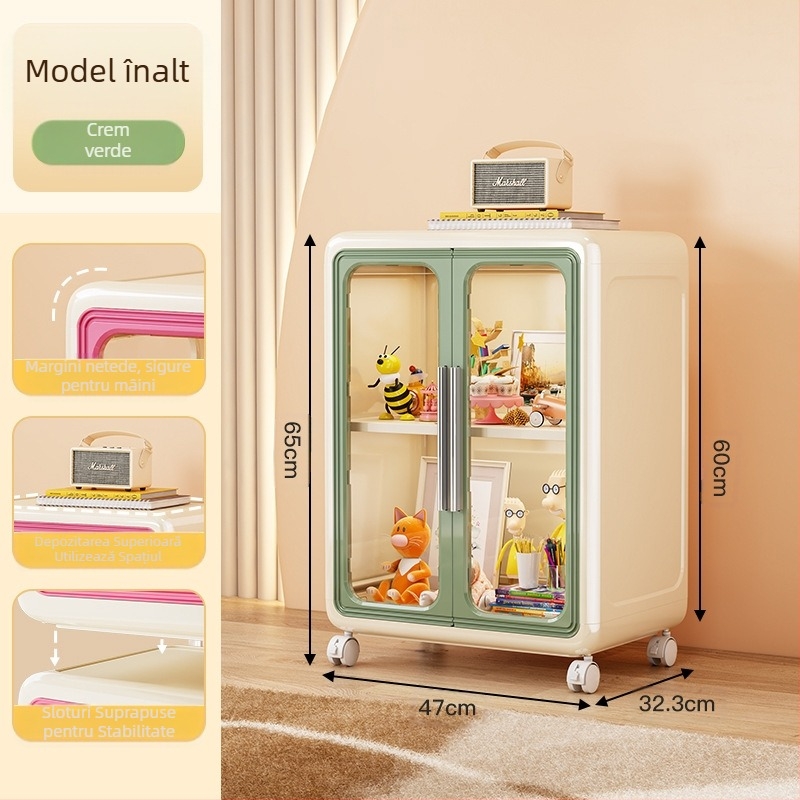 Desene animate de uz casnic pentru copii jucării depozitare dulap dulap carte depozitare raft mare capacitate plastic multifuncțional dulap de depozitare