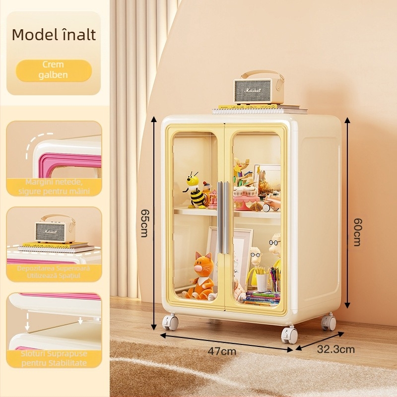 Desene animate de uz casnic pentru copii jucării depozitare dulap dulap carte depozitare raft mare capacitate plastic multifuncțional dulap de depozitare
