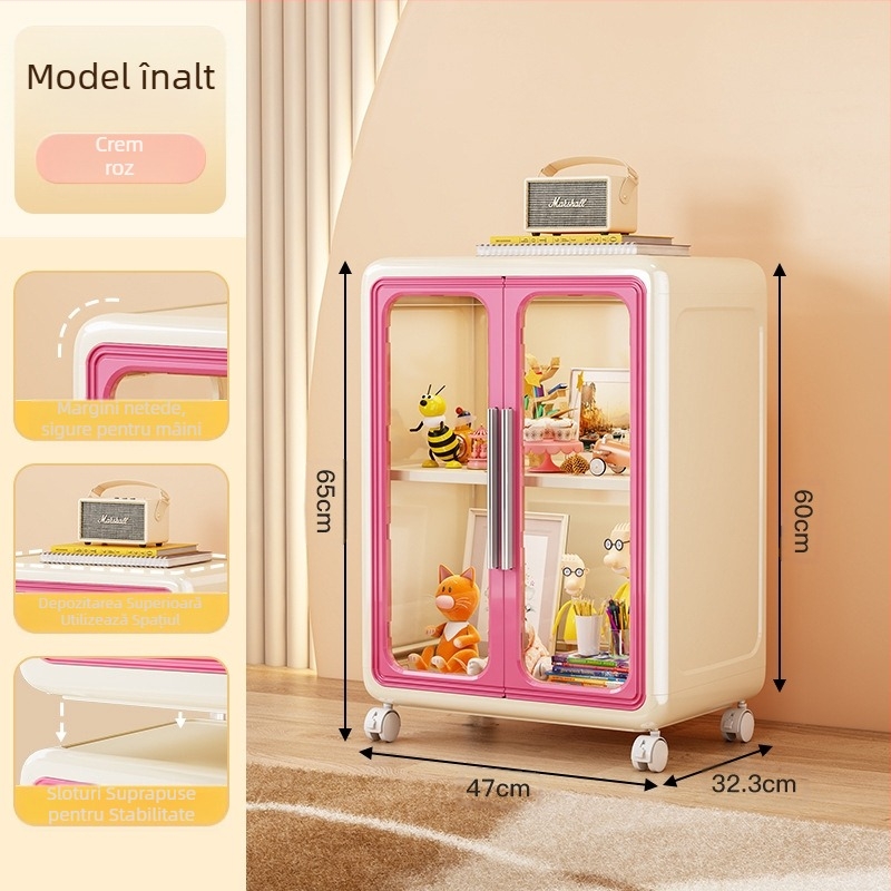 Desene animate de uz casnic pentru copii jucării depozitare dulap dulap carte depozitare raft mare capacitate plastic multifuncțional dulap de depozitare