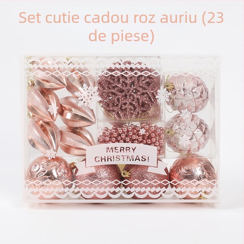 [Exclusiv pentru articole selectate cu grijă] Decorațiuni de sărbători Globuri de Crăciun Pandantive pentru brad de Crăciun Cutie cadou Iarbă Mătase Globuri transparente pictate