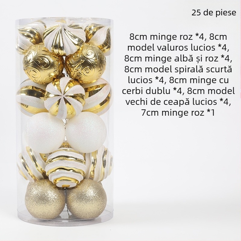 [Exclusiv pentru articole selectate cu grijă] Decorațiuni de sărbători Globuri de Crăciun Pandantive pentru brad de Crăciun Cutie cadou Iarbă Mătase Globuri transparente pictate