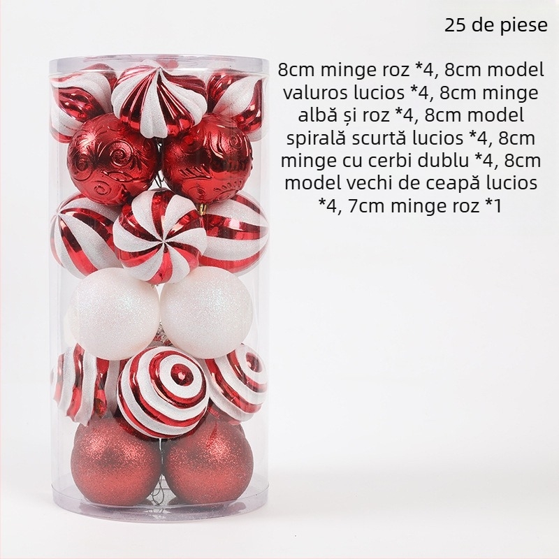 [Exclusiv pentru articole selectate cu grijă] Decorațiuni de sărbători Globuri de Crăciun Pandantive pentru brad de Crăciun Cutie cadou Iarbă Mătase Globuri transparente pictate