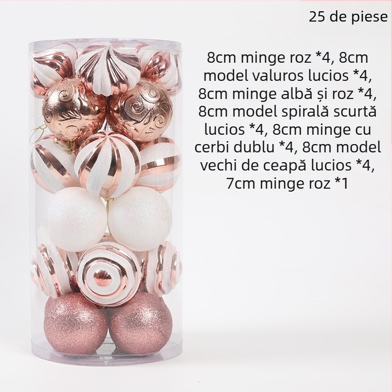 [Exclusiv pentru articole selectate cu grijă] Decorațiuni de sărbători Globuri de Crăciun Pandantive pentru brad de Crăciun Cutie cadou Iarbă Mătase Globuri transparente pictate