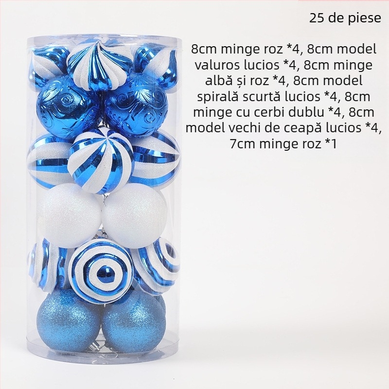 [Exclusiv pentru articole selectate cu grijă] Decorațiuni de sărbători Globuri de Crăciun Pandantive pentru brad de Crăciun Cutie cadou Iarbă Mătase Globuri transparente pictate