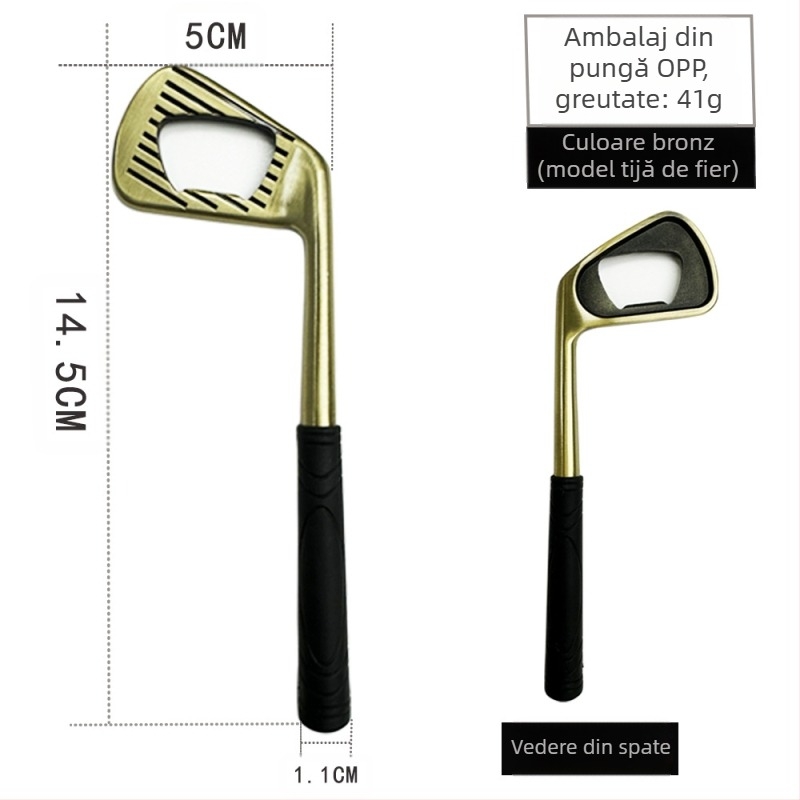 Vânzări directe din fabrică, din aliaj de zinc, formă de fier de golf, deschizător de sticle de bere creativ, deschizător de sticle metalic transfrontalier în stoc