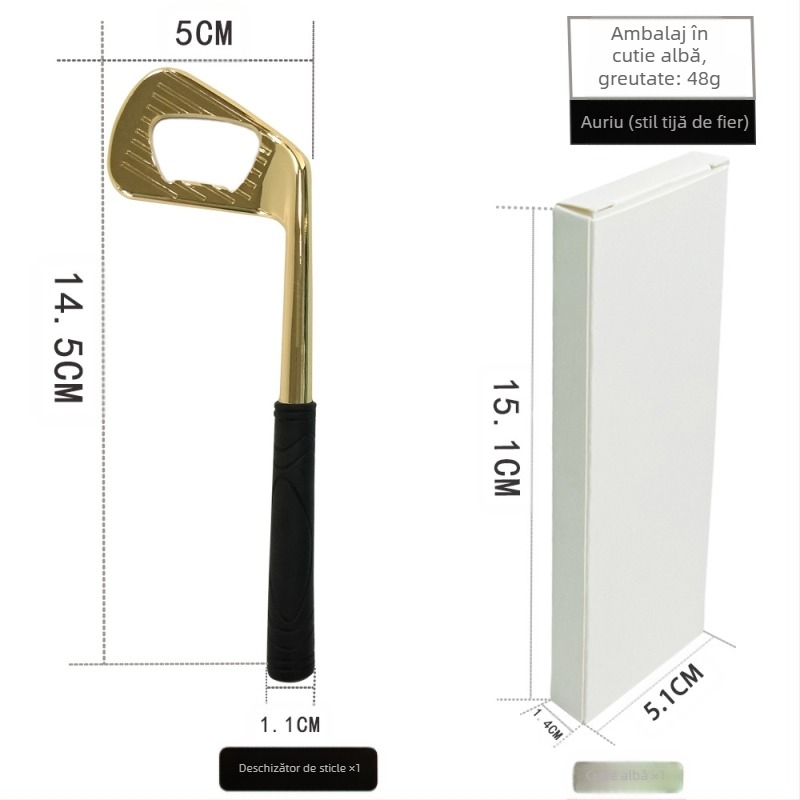 Vânzări directe din fabrică, din aliaj de zinc, formă de fier de golf, deschizător de sticle de bere creativ, deschizător de sticle metalic transfrontalier în stoc