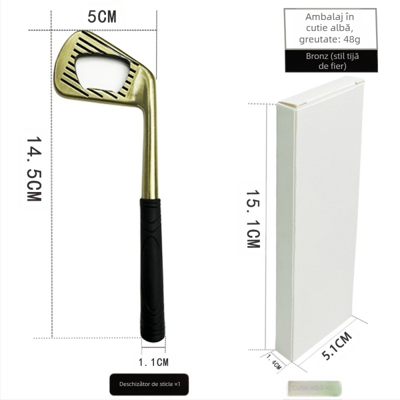 Vânzări directe din fabrică, din aliaj de zinc, formă de fier de golf, deschizător de sticle de bere creativ, deschizător de sticle metalic transfrontalier în stoc