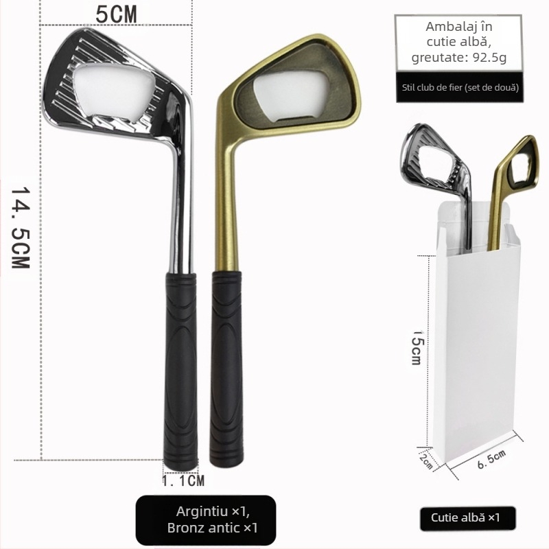 Vânzări directe din fabrică, din aliaj de zinc, formă de fier de golf, deschizător de sticle de bere creativ, deschizător de sticle metalic transfrontalier în stoc